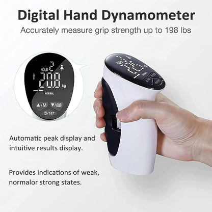 LED Digital Display Hand Dynamometer with Counter, Grip Range 198Lb / 90Kg