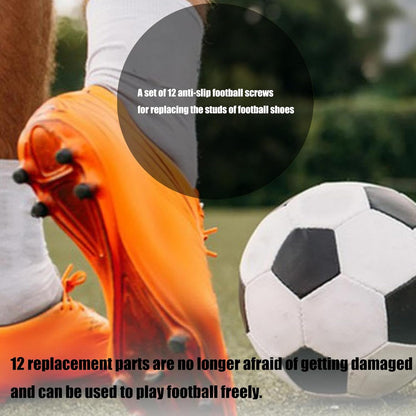 ⚽️🥅12 Professional Metal Soccer Spikes Weatherproof Corrosion-Resistant Cleats for Multi-Brand Football Shoes Replacement Studs