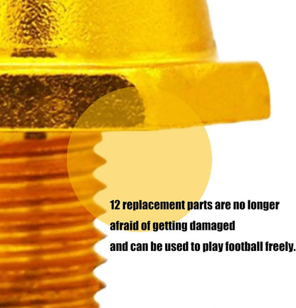 ⚽️🥅12 Professional Metal Soccer Spikes Weatherproof Corrosion-Resistant Cleats for Multi-Brand Football Shoes Replacement Studs