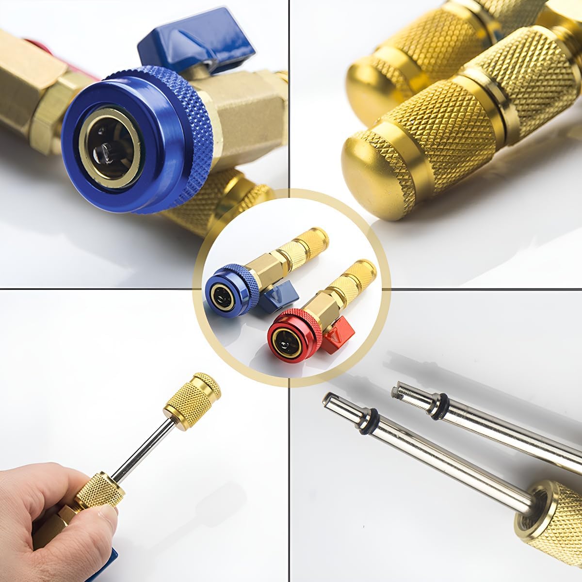 🛠️🚗Car R134A Valve Core Quick Remover Installer, Vehicle AC High Low Pressure Remover Tools Kit, Automotive Valve Core Removal Tool