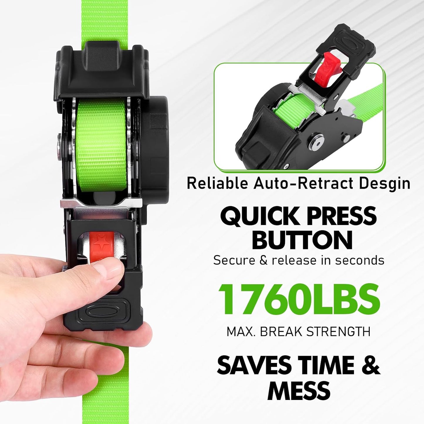 ✨Retractable Ratchet Tie Down Straps