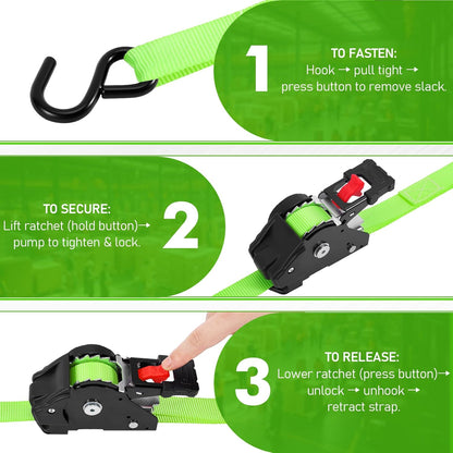 ✨Retractable Ratchet Tie Down Straps