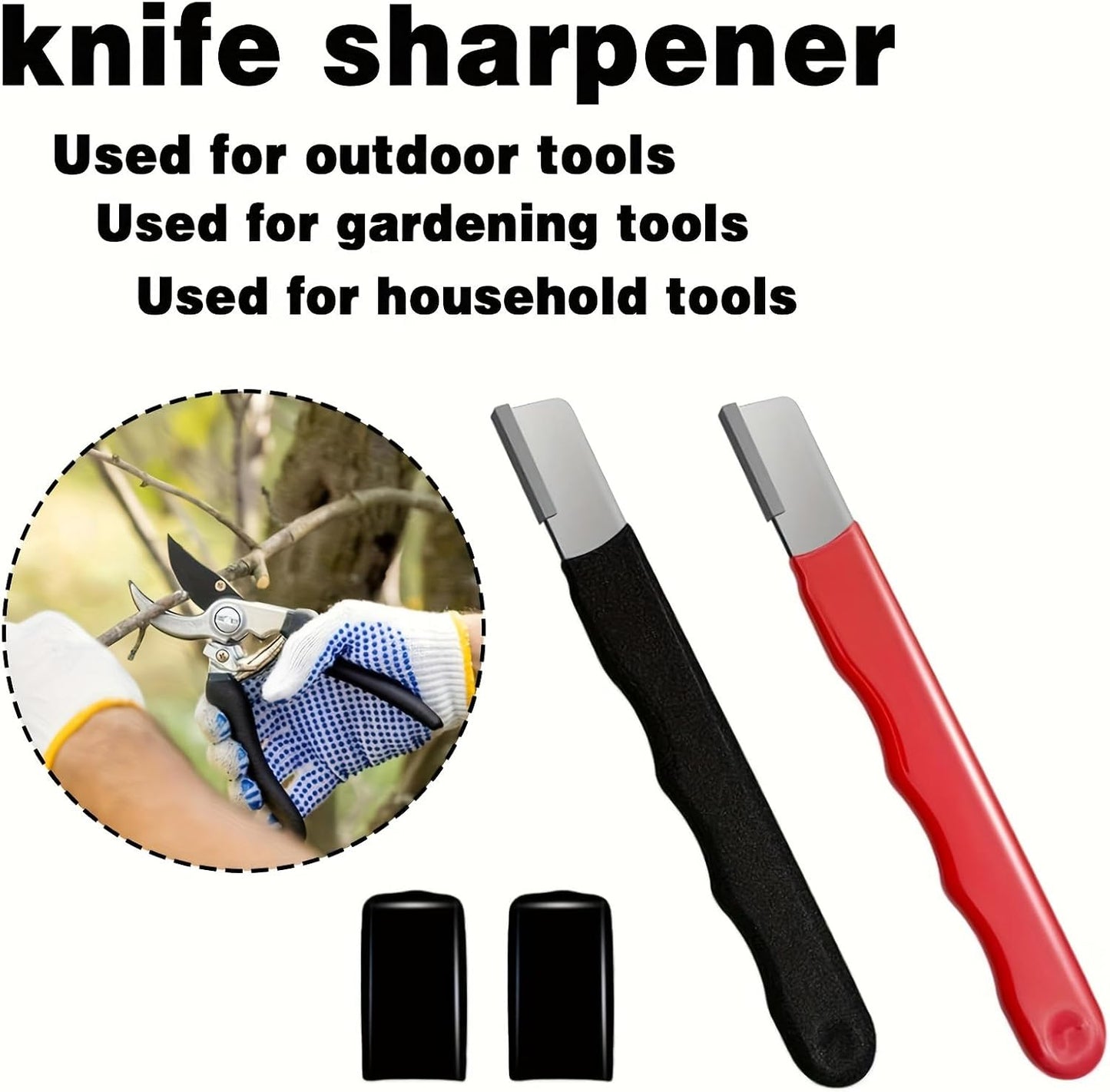 ✨🛠️2Pcs Garden Tool Blade Sharpener, Multipurpose Pocket Knife & Tool Sharpeners
