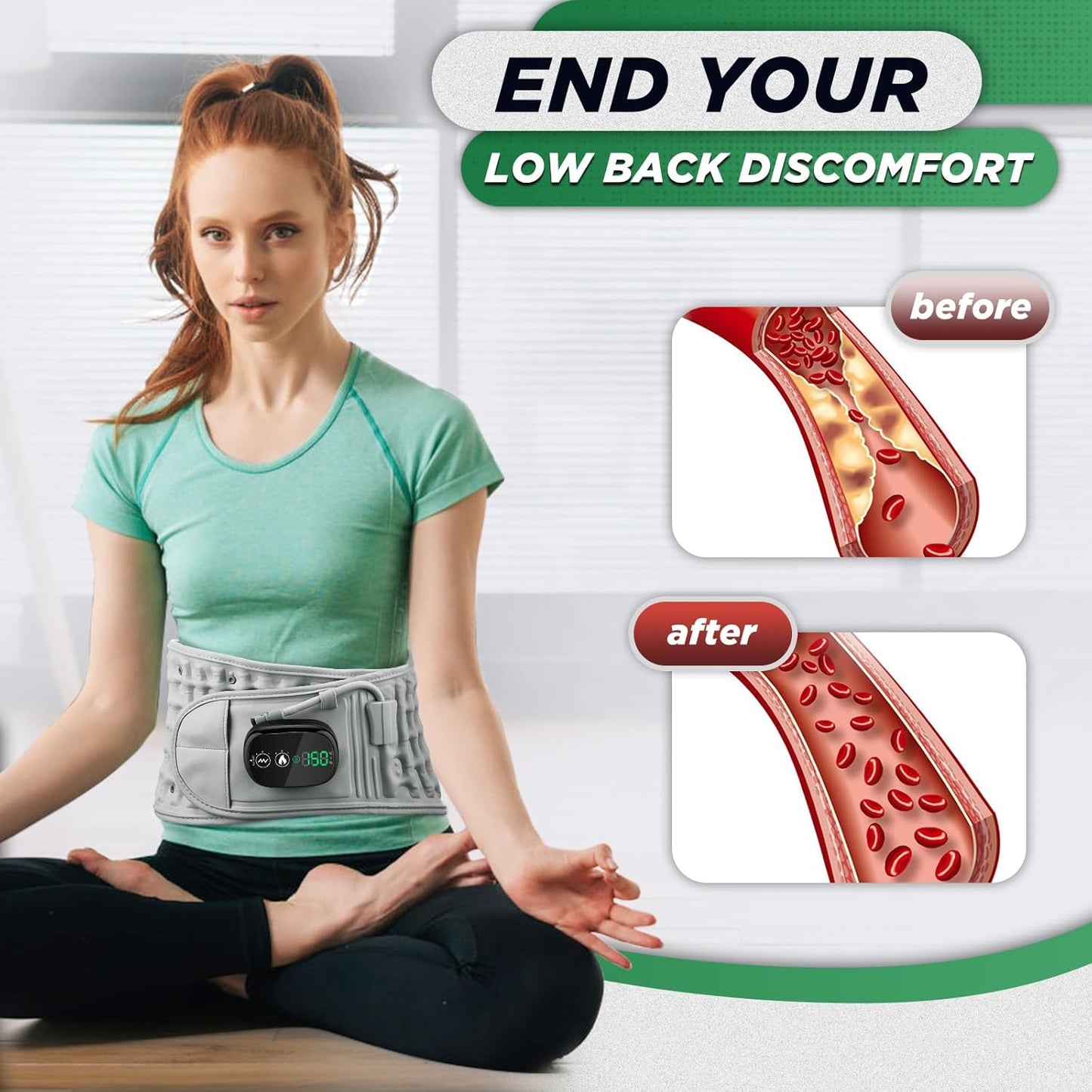 🔥🔥Decompression Back Belt with Red Light Heating and Massage
