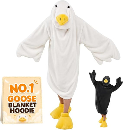 ✨️Goose Blanket Hoodie, Funny Duck Rubber Wearable Blanket Hoodies