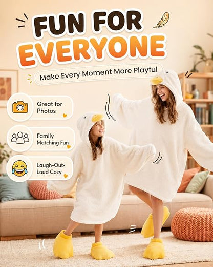 ✨️Goose Blanket Hoodie, Funny Duck Rubber Wearable Blanket Hoodies