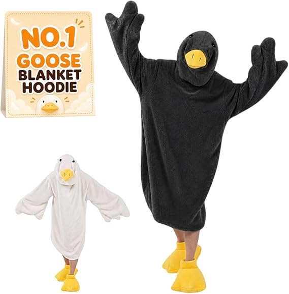 ✨️Goose Blanket Hoodie, Funny Duck Rubber Wearable Blanket Hoodies