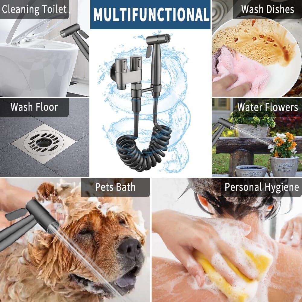 🚿Hand Held Bidet Sprayer for Toilet, Toliet Jet Spray Bidet Attachment with T Valve