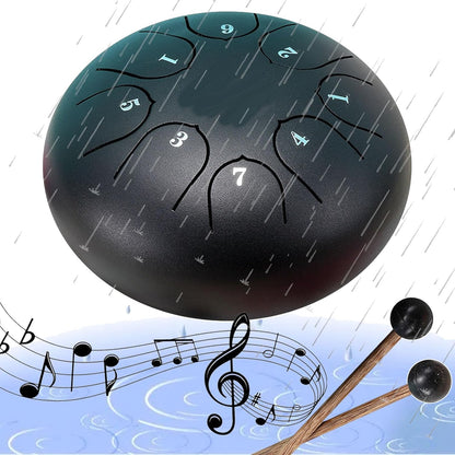 🎶🎶Rain Drum for Outside, Steel Tongue Drums Rain Chime, Rain Drum 4.5 Inches 8 Notes for Garden Instrument