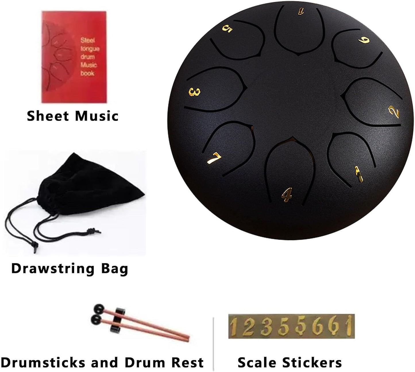 🎶🎶Rain Drum for Outside, Steel Tongue Drums Rain Chime, Rain Drum 4.5 Inches 8 Notes for Garden Instrument