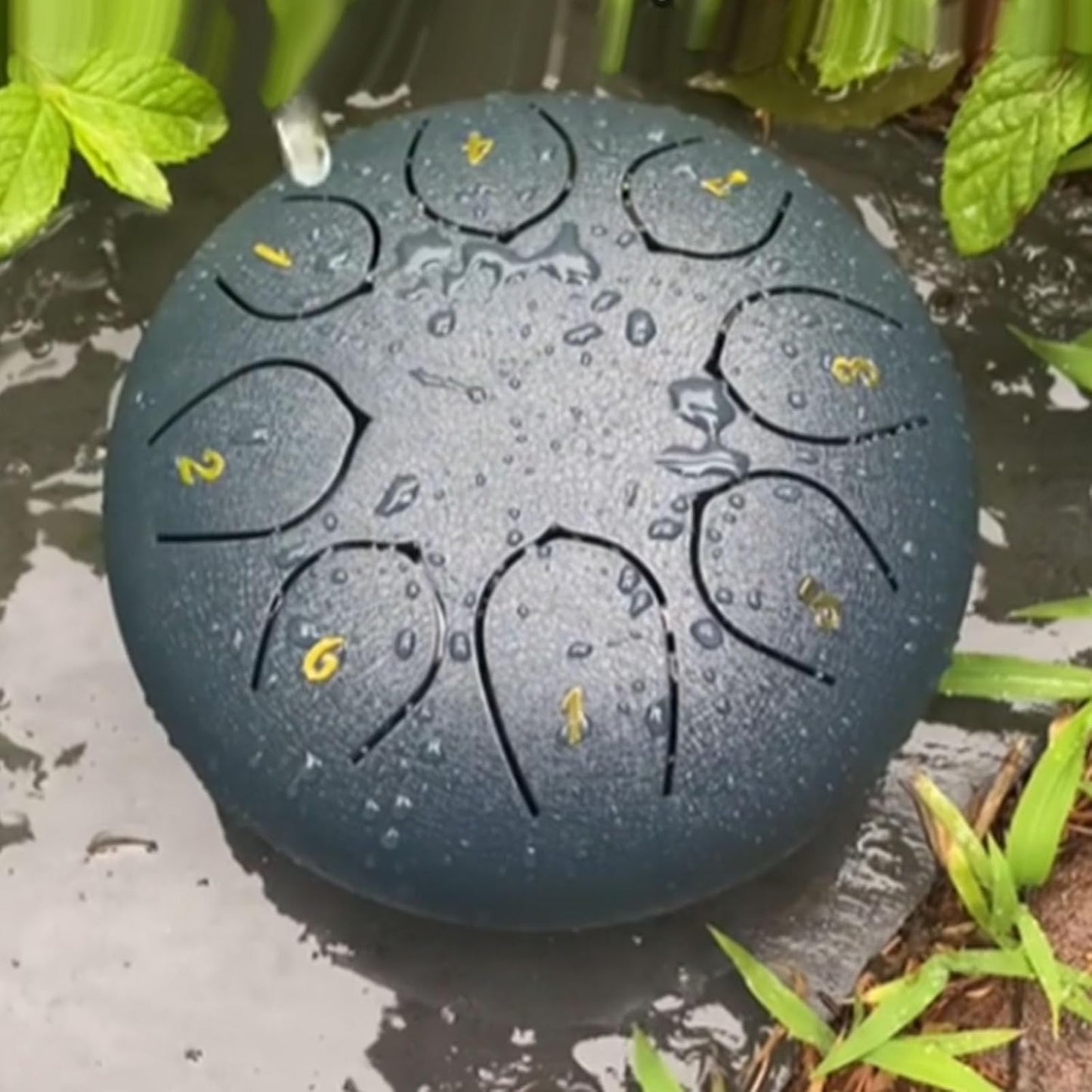 🎶🎶Rain Drum for Outside, Steel Tongue Drums Rain Chime, Rain Drum 4.5 Inches 8 Notes for Garden Instrument