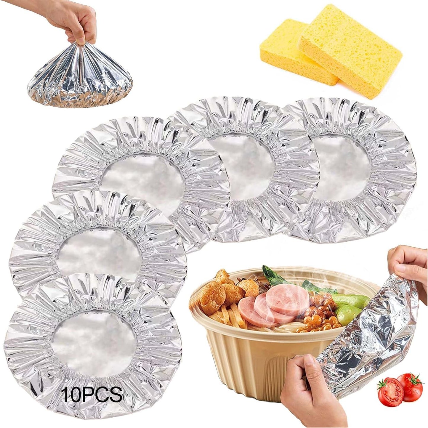 🔥Reusable Aluminum Foil Food Coversfor Refrigerator Storage, Leftover Food, And Meal Preparation