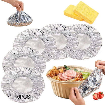 🔥Reusable Aluminum Foil Food Coversfor Refrigerator Storage, Leftover Food, And Meal Preparation