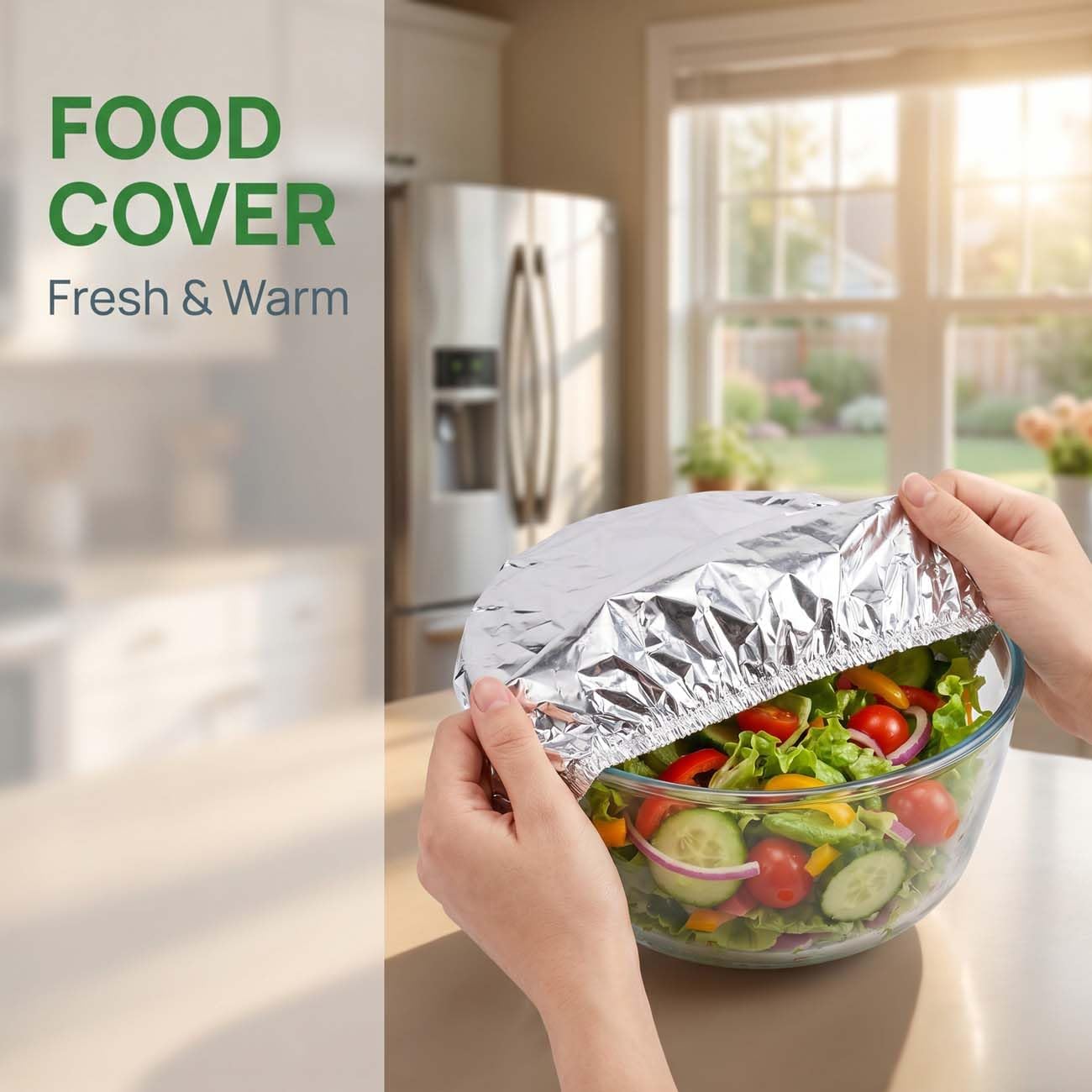 🔥Reusable Aluminum Foil Food Coversfor Refrigerator Storage, Leftover Food, And Meal Preparation