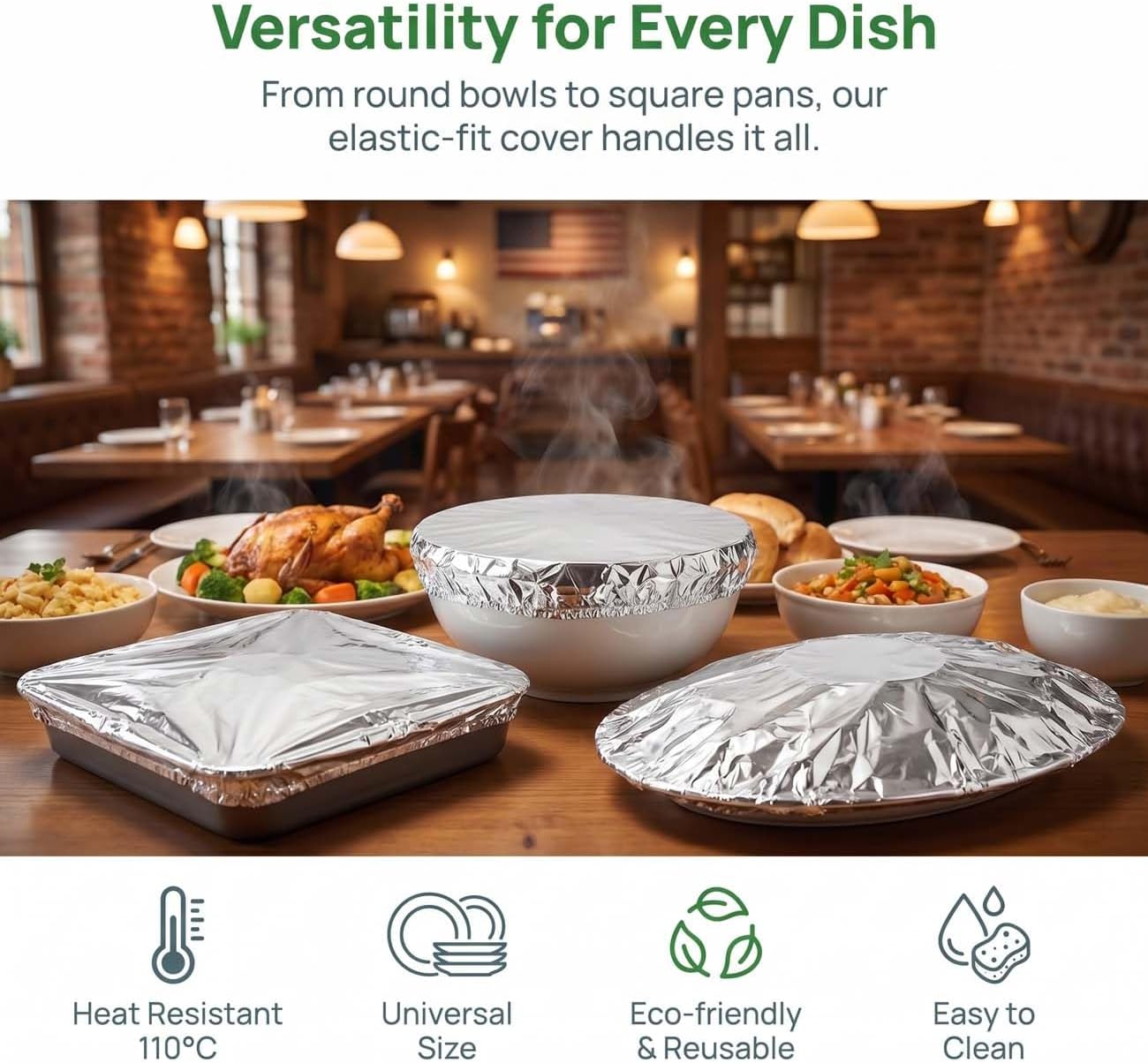 🔥Reusable Aluminum Foil Food Coversfor Refrigerator Storage, Leftover Food, And Meal Preparation
