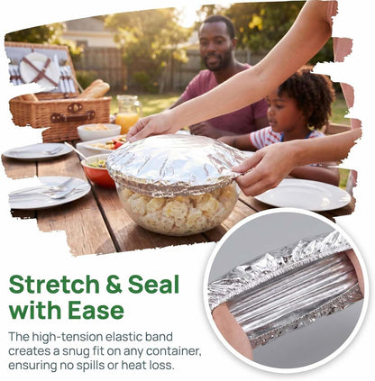 🔥Reusable Aluminum Foil Food Coversfor Refrigerator Storage, Leftover Food, And Meal Preparation