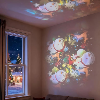 ✨️✨️Dynamic Rotating LED Projector Light, Snowflake/Christmas/Ocean 3 Scene Options, Adjustable Brightness, Unique Base Design