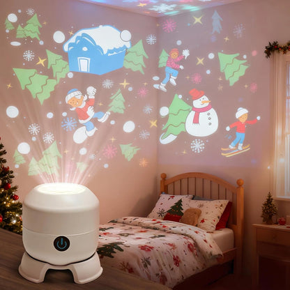 ✨️✨️Dynamic Rotating LED Projector Light, Snowflake/Christmas/Ocean 3 Scene Options, Adjustable Brightness, Unique Base Design