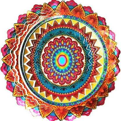 🦚🌀Wind Spinner Mandala Starry Sky 12 inch 3D Stainless Steel Laser Cut Metal Art Geometric Pattern