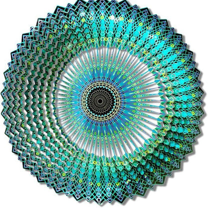 🦚🌀Wind Spinner Mandala Starry Sky 12 inch 3D Stainless Steel Laser Cut Metal Art Geometric Pattern