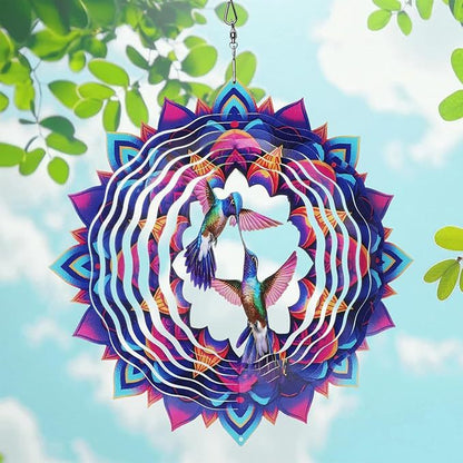 🦚🌀Wind Spinner Mandala Starry Sky 12 inch 3D Stainless Steel Laser Cut Metal Art Geometric Pattern