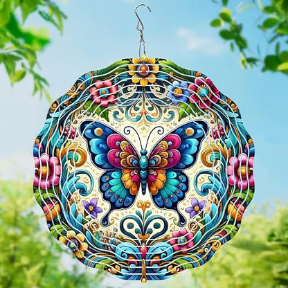🦚🌀Wind Spinner Mandala Starry Sky 12 inch 3D Stainless Steel Laser Cut Metal Art Geometric Pattern