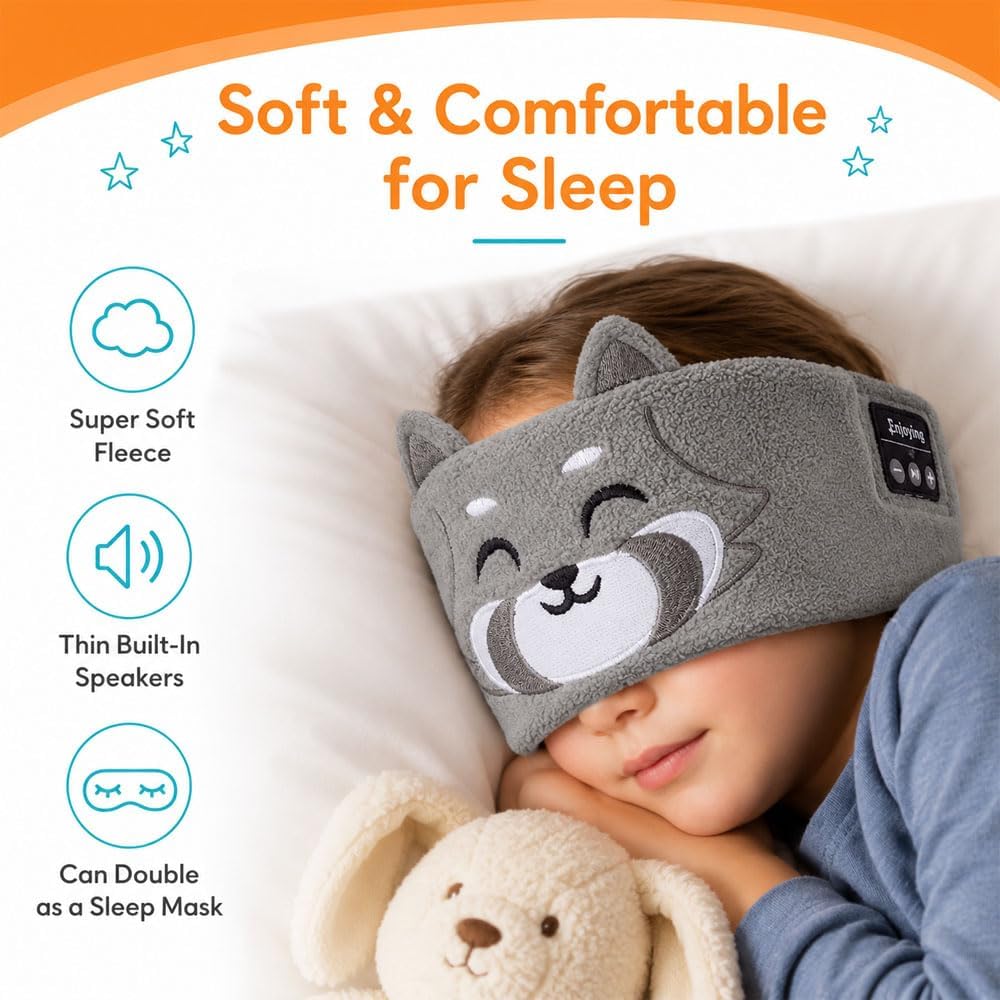 😴😴Kids Wireless Headphones, Fleece Headband for Children and Toddlers