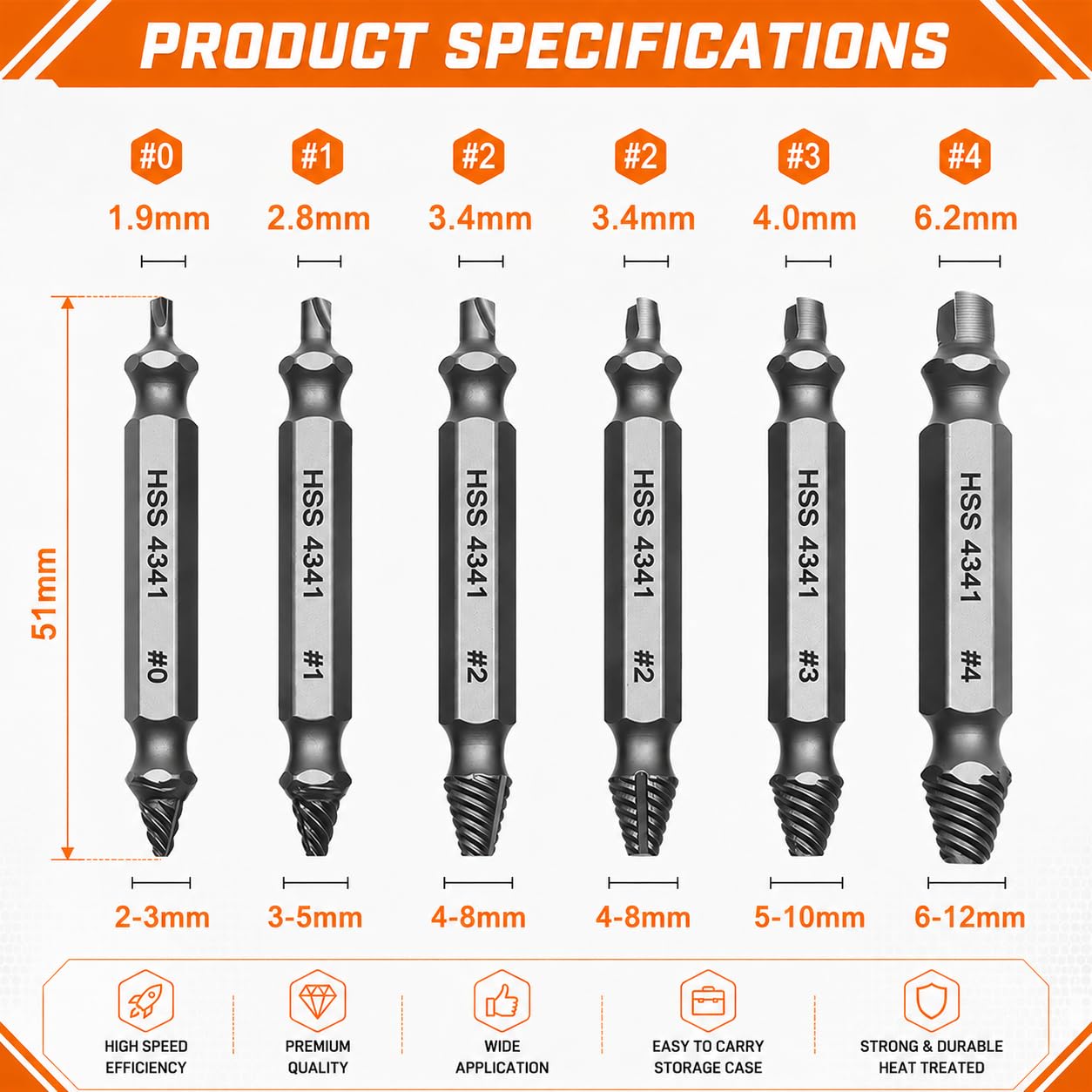 🛠️🛠️Damaged Screw Extractor Set, Easy Removal Drill Bit Tool with Storage Case