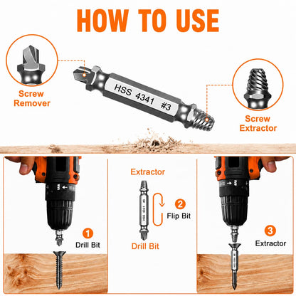 🛠️🛠️Damaged Screw Extractor Set, Easy Removal Drill Bit Tool with Storage Case
