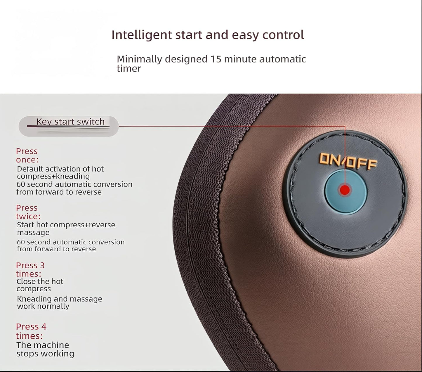 🔥🔥Shiatsu Massage Pillow with 3D Kneading, Car and Home Use