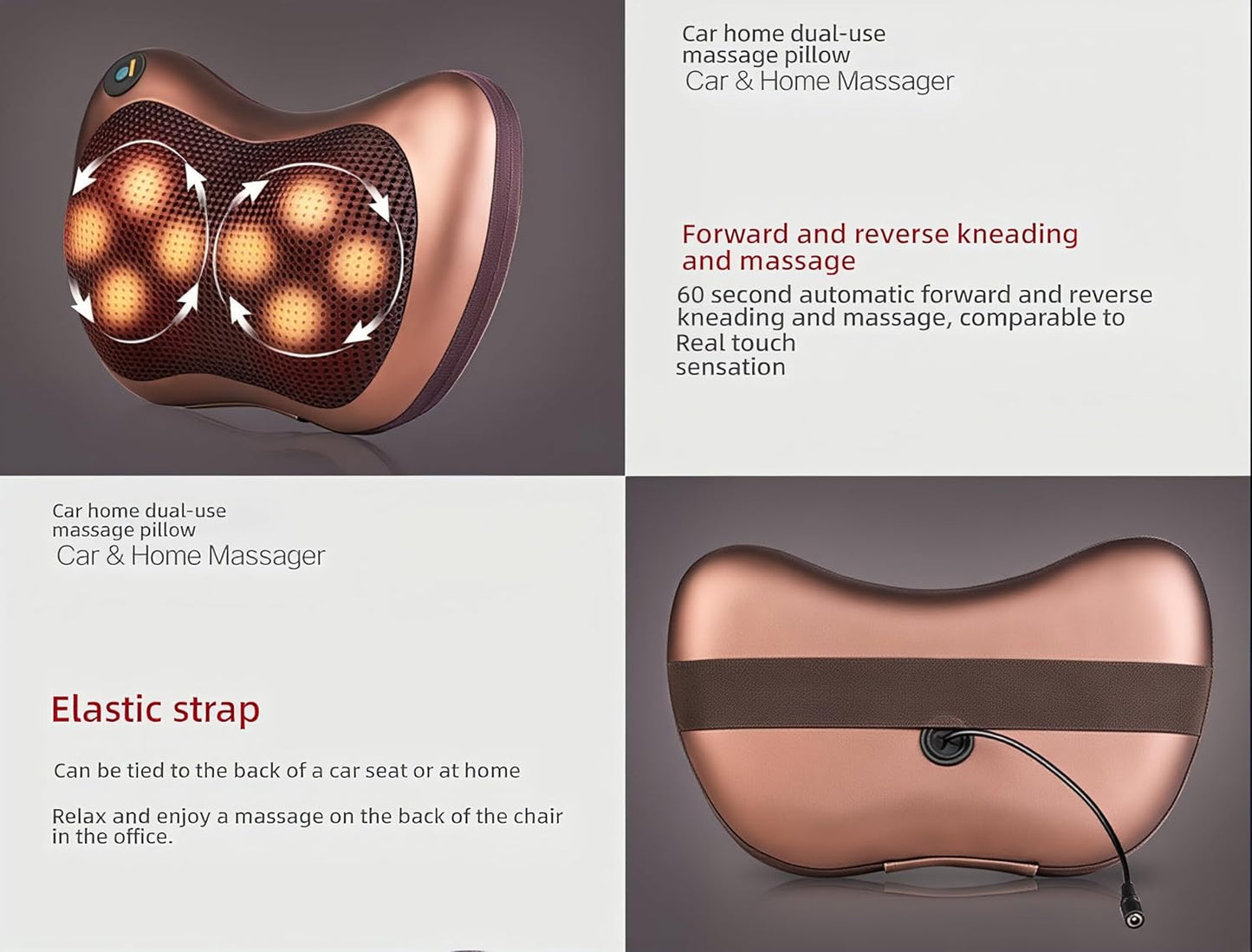 🔥🔥Shiatsu Massage Pillow with 3D Kneading, Car and Home Use