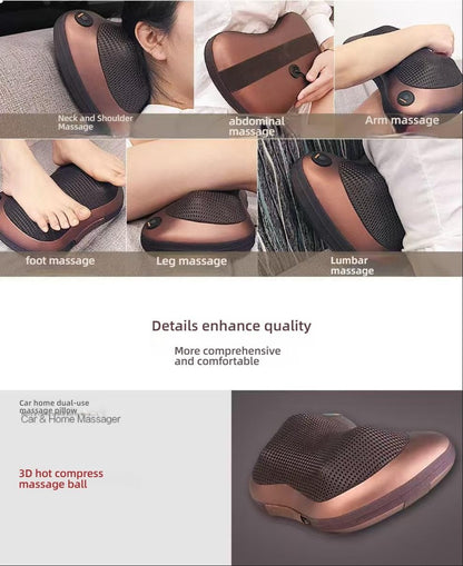 🔥🔥Shiatsu Massage Pillow with 3D Kneading, Car and Home Use