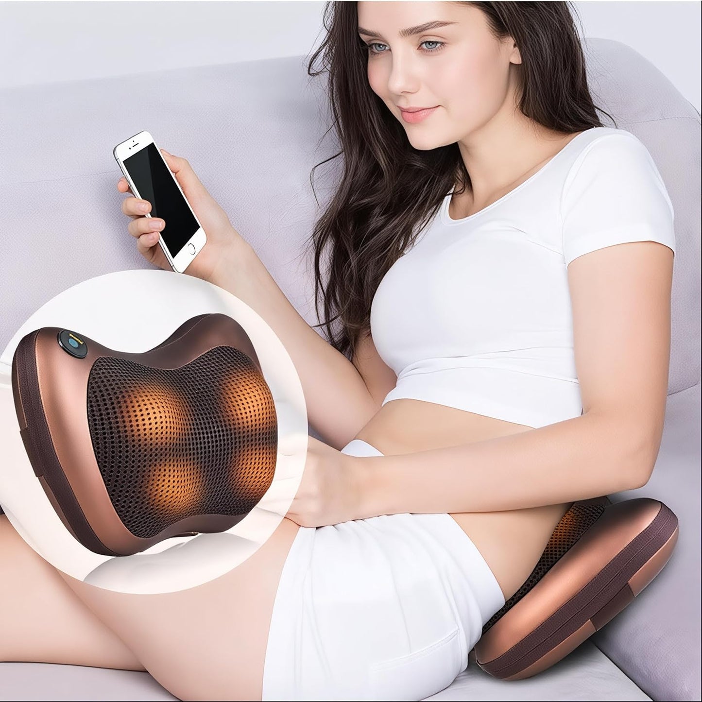 🔥🔥Shiatsu Massage Pillow with 3D Kneading, Car and Home Use