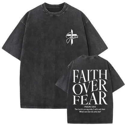 Men's Christian Shirt Featuring a Vintage Bible Print on Washed Cotton in a Relaxed fit, Suitable for Any Occasion