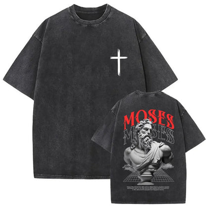 Men's Christian Shirt Featuring a Vintage Bible Print on Washed Cotton in a Relaxed fit, Suitable for Any Occasion