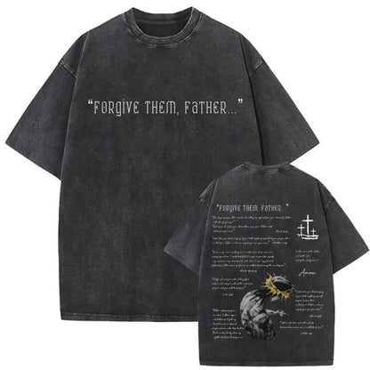 Men's Christian Shirt Featuring a Vintage Bible Print on Washed Cotton in a Relaxed fit, Suitable for Any Occasion