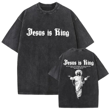 Men's Christian Shirt Featuring a Vintage Bible Print on Washed Cotton in a Relaxed fit, Suitable for Any Occasion