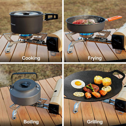 🔥Portable Camping Stove Butane Gas Stove Collapsible Backpacking Stove for Indoor Outdoor Cooking Hiking and Picnic