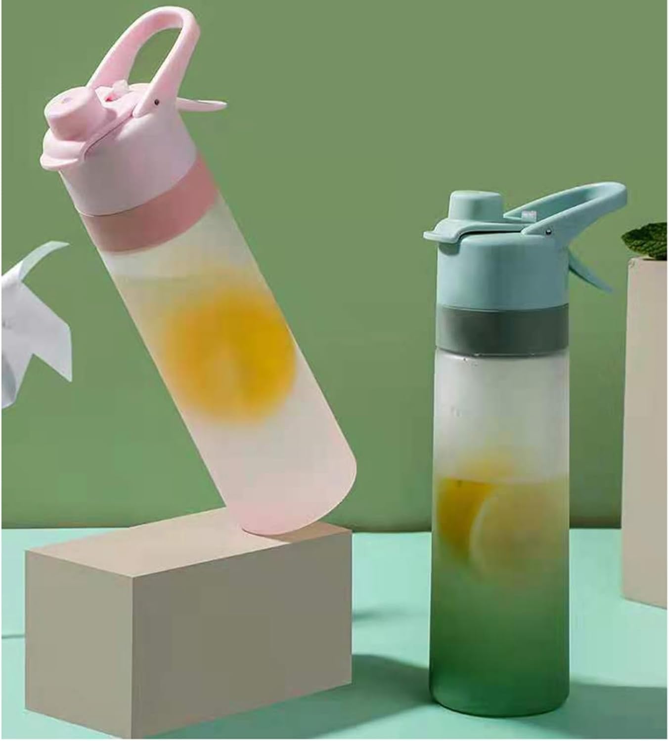 Tritan Water Bottle, Direct Drinking, Portable Mist, Matte Fabric, Spraying, Handle
