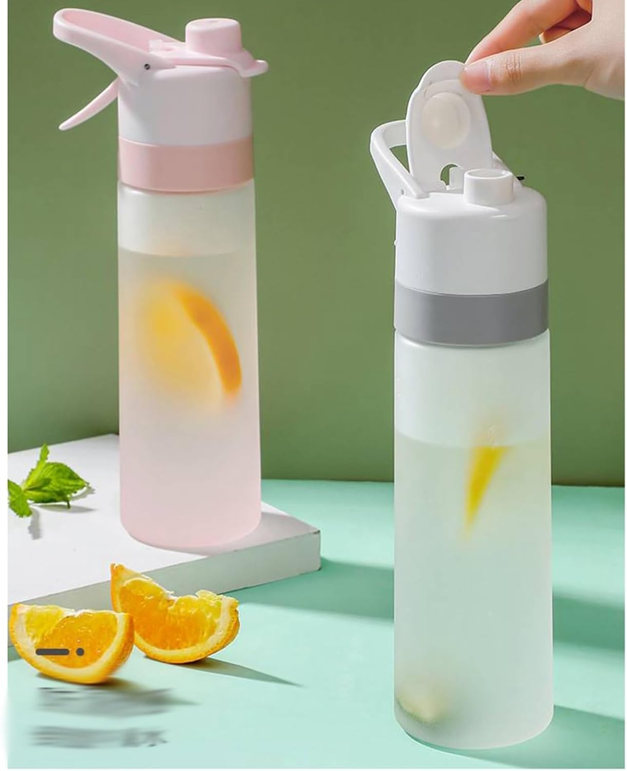 Tritan Water Bottle, Direct Drinking, Portable Mist, Matte Fabric, Spraying, Handle