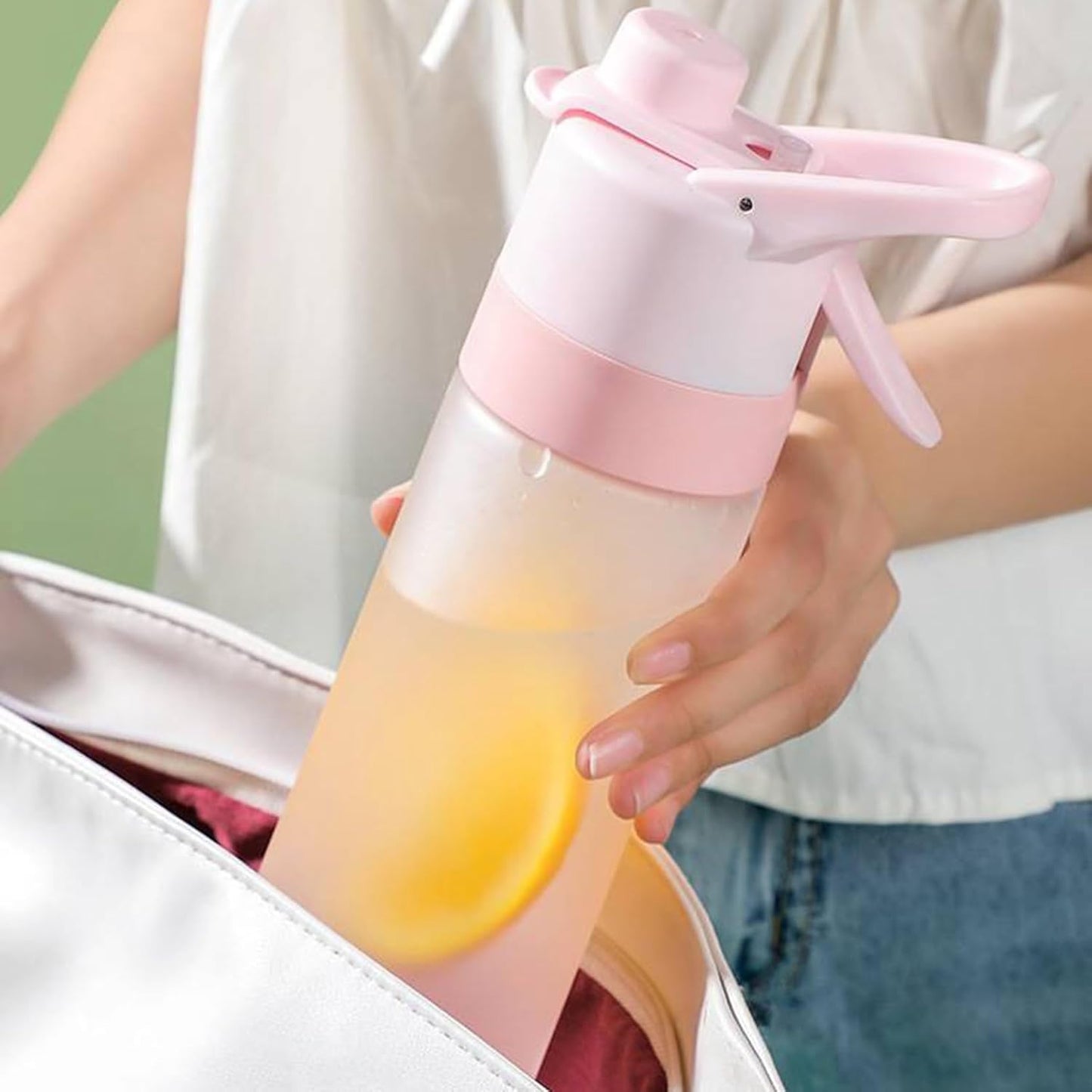 Tritan Water Bottle, Direct Drinking, Portable Mist, Matte Fabric, Spraying, Handle