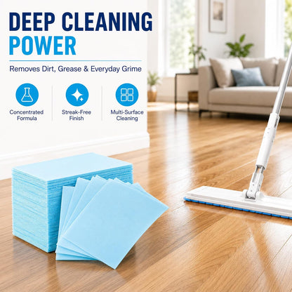 🧼🫧Multi-Surface Floor Cleaner Tablets, Deep Cleaning Floor Cleaning Solution Tablets for Hardwood, Tile, Laminate & Vinyl Floors, Blue Jasmine Scent, 30 Count