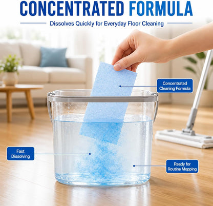 🧼🫧Multi-Surface Floor Cleaner Tablets, Deep Cleaning Floor Cleaning Solution Tablets for Hardwood, Tile, Laminate & Vinyl Floors, Blue Jasmine Scent, 30 Count