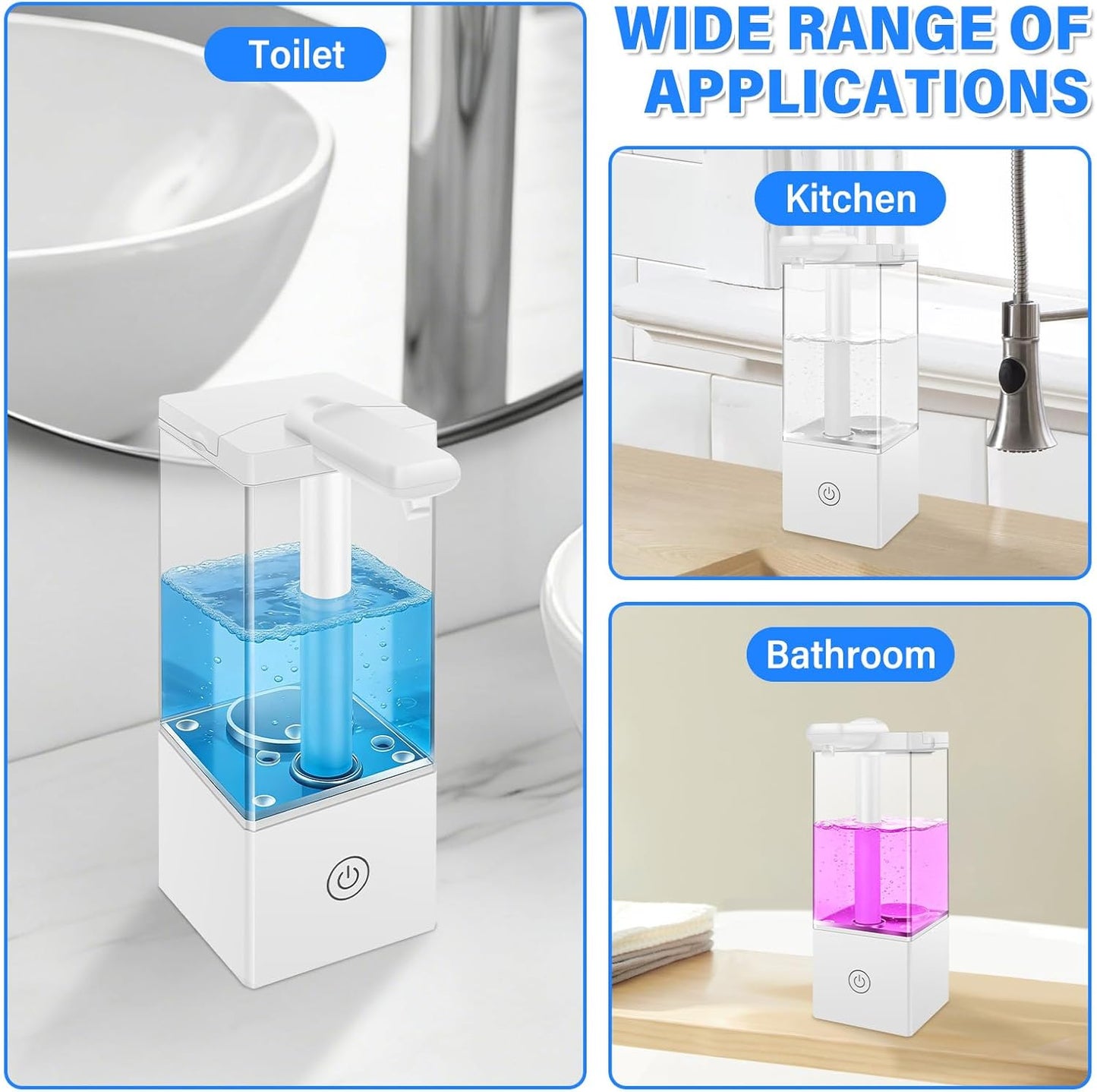 Automatic Soap Dispenser Touchless, 16.57 Oz/490 ml Hand Foam Soap Dispenser with Type-C Charging