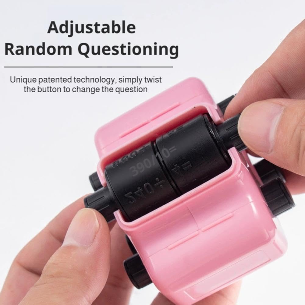 📒4-in-1 Math Roller Stamp, Roller Digital Teaching Stamps Addition, Subtraction, Multiplication & Fill-in-The-Blank Practice Tool