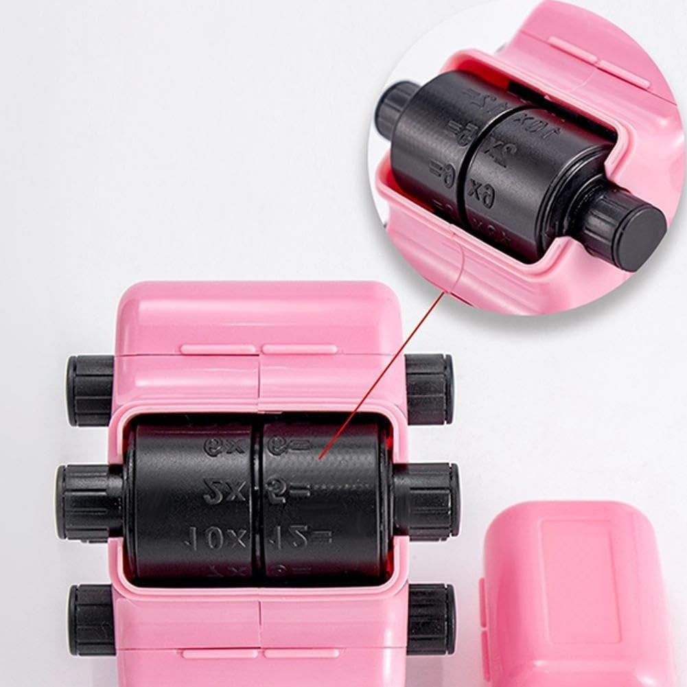 📒4-in-1 Math Roller Stamp, Roller Digital Teaching Stamps Addition, Subtraction, Multiplication & Fill-in-The-Blank Practice Tool