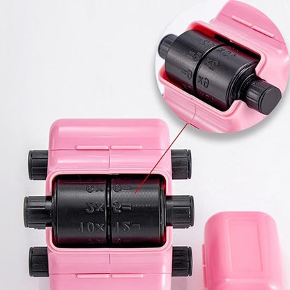 📒4-in-1 Math Roller Stamp, Roller Digital Teaching Stamps Addition, Subtraction, Multiplication & Fill-in-The-Blank Practice Tool