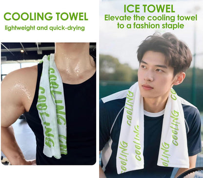 10 PCS 10''x25'' Cooling and Sweating Wipes, Cooling Body Towels, 3s Ice Sensation Wipes