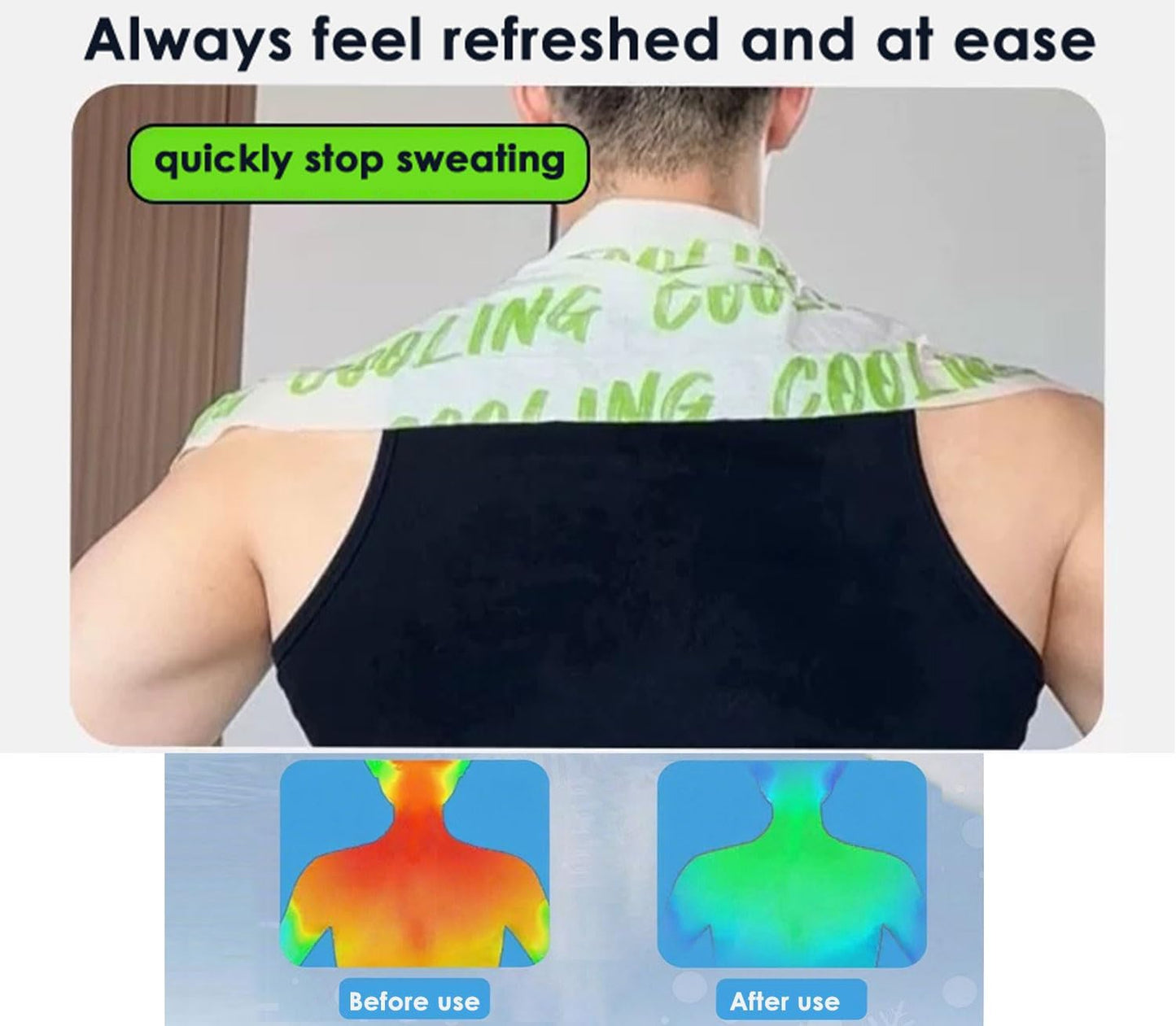 10 PCS 10''x25'' Cooling and Sweating Wipes, Cooling Body Towels, 3s Ice Sensation Wipes