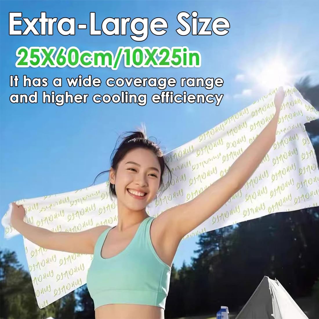 10 PCS 10''x25'' Cooling and Sweating Wipes, Cooling Body Towels, 3s Ice Sensation Wipes